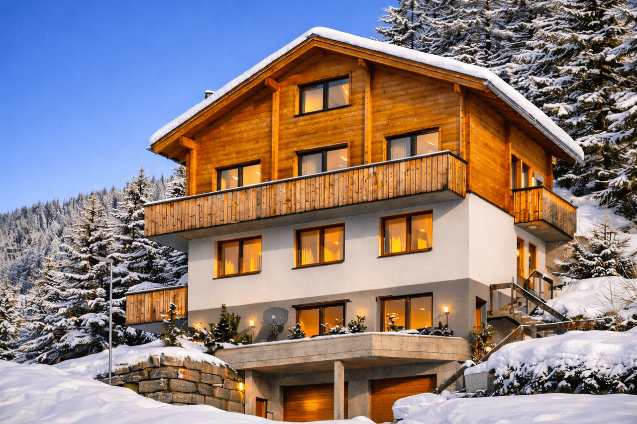 Chalet Bergoasa im Winter